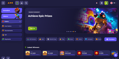 معاينة Axecasino للموقع