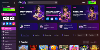 Prévia do site de Daddy