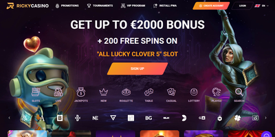 RickyCasino nettsted forhåndsvisning
