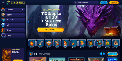 Prévia do site de Spin Dragons