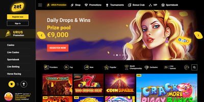 ZetCasino nettsted forhåndsvisning